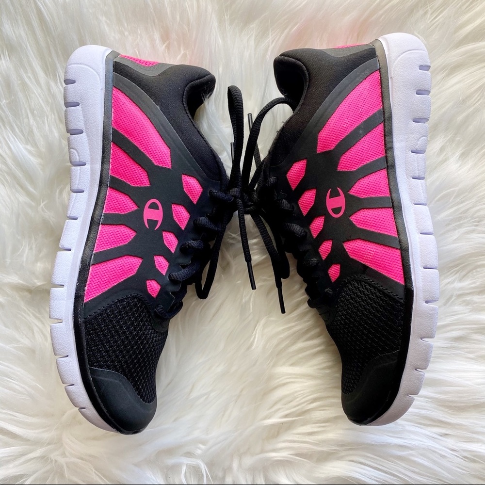 Champion black and pink trainers